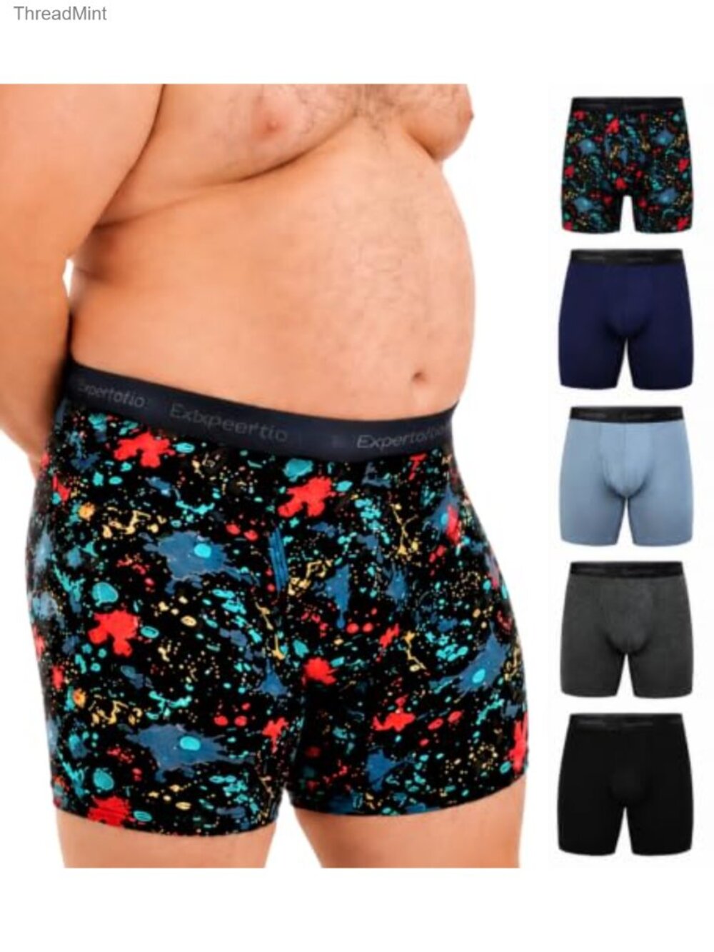 Big and Tall Men's Viscose from Bamboo Boxer Briefs 5-Pack Anti-Chafing